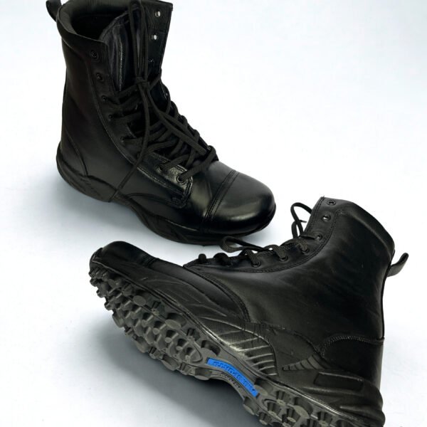 Black Commando High Ankle Tactical Leather Boots
