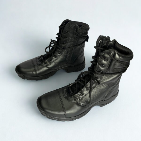 Black Tactical High Ankle Zip Boots for Men